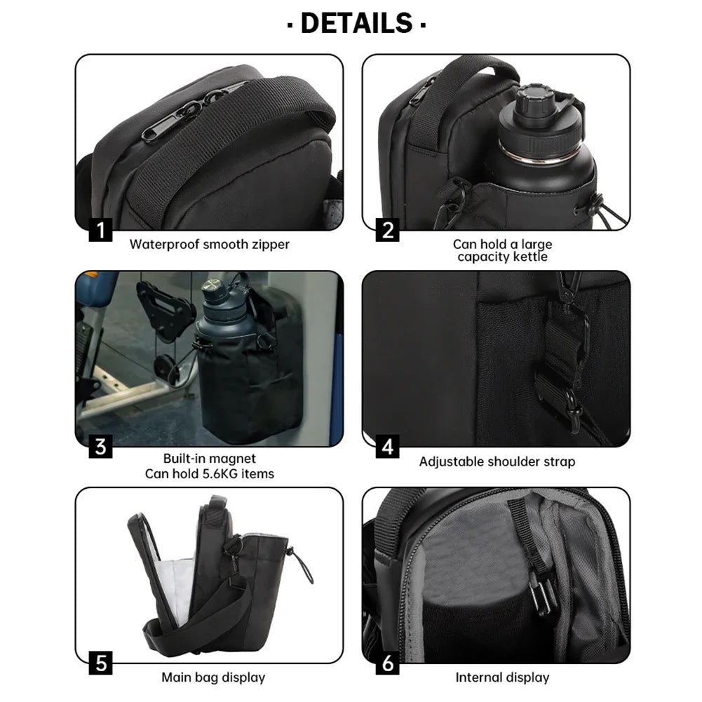 Magnetic Gym Bag Water Bottle Bag Sling Bag Crossbody Water Bottle Pouch Water Bottle Carrier Bag for Men Women