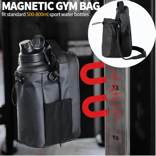 Magnetic Gym Bag Water Bottle Bag Sling Bag Crossbody Water Bottle Pouch Water Bottle Carrier Bag for Men Women